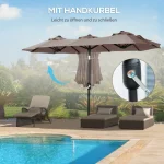 Outsunny Градински чадър Накланяща се ръчна манивела - Image 3