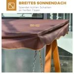 Outsunny Hollywood люлка от истинско дърво, градинска люлка - Image 3