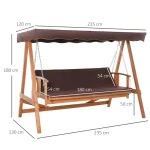 Outsunny Hollywood люлка от истинско дърво, градинска люлка - Image 4