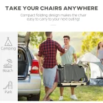 Outsunny Външен сгъваем накланящ се шезлонг с възглавница - Image 7