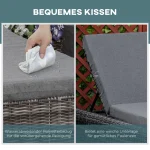 Outsunny Градински шезлонг от полиратан с възглавница - Image 5