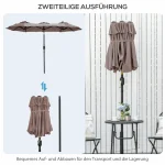 Outsunny Градински чадър Накланяща се ръчна манивела - Image 6