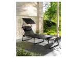 LIVARNO home Алуминиев шезлонг със сенник Хюстън, черен - Image 3