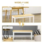 Дървена трапезна пейка за 2 души HOMCOM 102 cm - Image 4