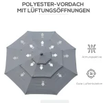 Outsunny 2,6 м чадър с 3 нива на покрива с манивела - Image 5