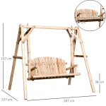 Outsunny Външна градинска люлка за 2 души - Image 8