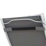 Сгъваем шезлонг, Outsunny, Метал, 137x63.5x100.5 см, Сив - Image 8