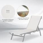 Outsunny градински шезлонг с 5-степенна облегалка - Image 8