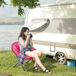 Outsunny Сгъваем стол за къмпинг, метална рамка - Image 6