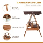 Outsunny Hollywood люлка от истинско дърво, градинска люлка - Image 6