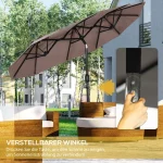 Outsunny Градински чадър Накланяща се ръчна манивела - Image 7