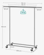 Закачалка за дрехи на колела HSR13S - Image 4