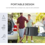 Сгъваем шезлонг, Outsunny, Метал, 137x63.5x100.5 см, Сив - Image 9