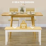 Дървена трапезна пейка за 2 души HOMCOM 102 cm - Image 3