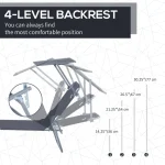Outsunny Outdoor Сгъваем шезлонг, 4 нива, - Image 10