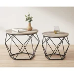 Комплект от 2 кръгли холни маси Songmics