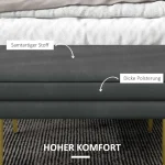 HOMCOM Кадифена пейка за съхранение със стоманени крака - Image 4