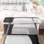 Бебешко легло HOMCOM, легло за пътуване, бебешка люлка - Image 5