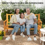 Outsunny Градинска дървена пейка, Сгъваема маса - Image 3