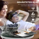 Outsunny Градинска маса Бохо стил PE ратан закалено стъкло - Image 5