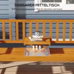 Outsunny Градинска дървена пейка, Сгъваема маса - Image 7