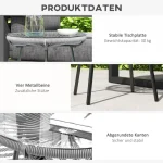 Outsunny Градинска маса Бохо стил PE ратан закалено стъкло - Image 8