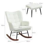 HOMCOM Люлеещ се стол с табуретка, 64 x 89 x 90 см - Image 4