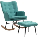 HOMCOM Люлеещ се стол с табуретка, 64 x 89 x 90 см - Image 2