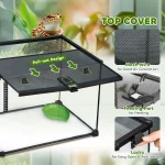 PawHut Стъклен терариум за влечуги - Image 3