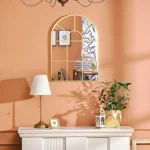 Огледало за стена Homcom, дъга, черен метал, 70x50см - Image 3