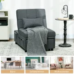 Разтегателен фотьойл Homcom, 3 в 1, регулируем, сив - Image 7