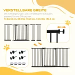 Защитна врата PawHut за кучета, 74-147,5 см, с 3 разширения - Image 4