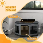 PawHut кошара за кучета, сгъваема, 124 cm x 124 cm x 62 cm - Image 10