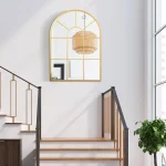 Огледало за стена Homcom, дъга, черен метал, 70x50см - Image 7