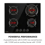 4 газов котлон за вграждане Klarstein Goldflame - Image 6