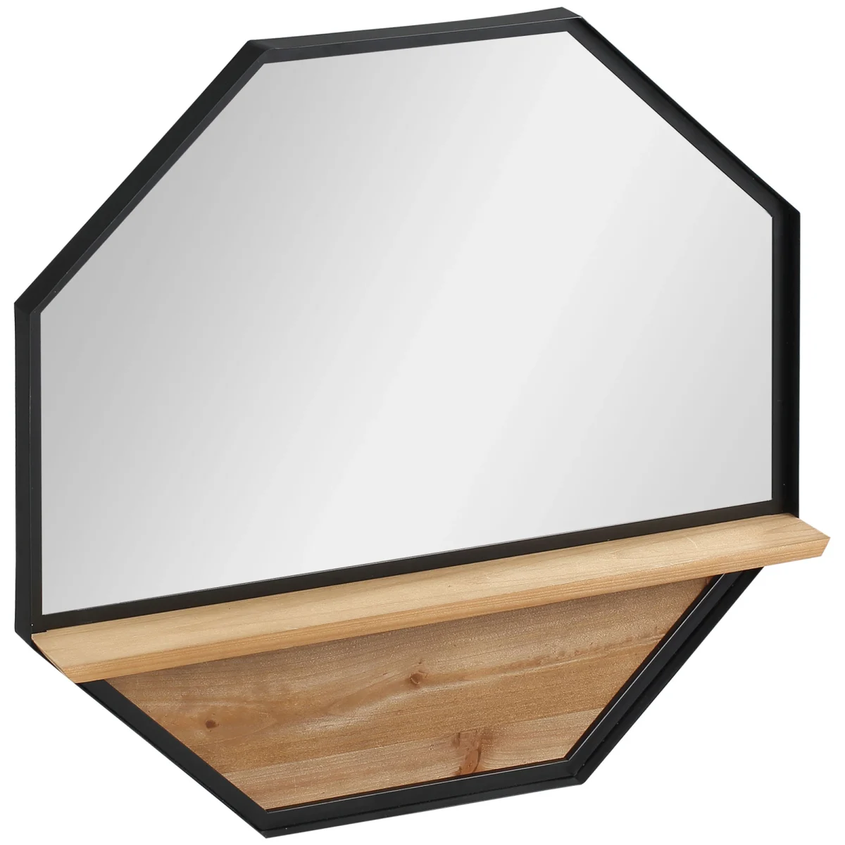 HOMCOM Стенно огледало с рафт Индустриален дизайн - Image 3