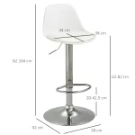 HOMCOM Комплект от 2 бар стола, въртящи се 38х42х82-04см - Image 3