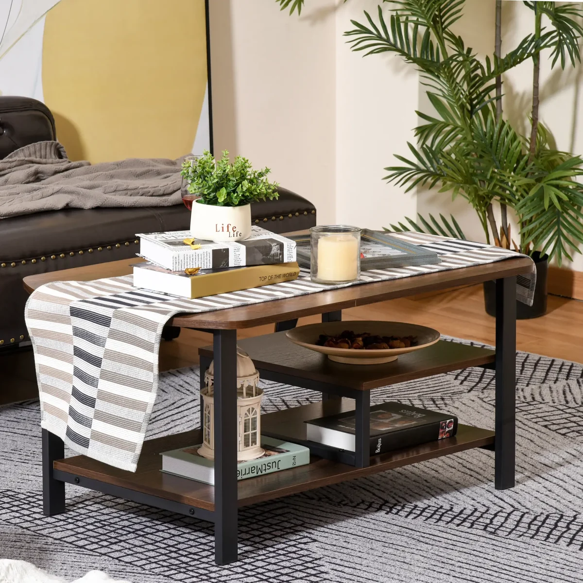 Холна маса HOMCOM, с рафтове 100L x 60W x 46H cm - Image 2