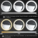 Кleankin огледало за баня, огледало за стена, Ø80 x 3,3 см, - Image 3