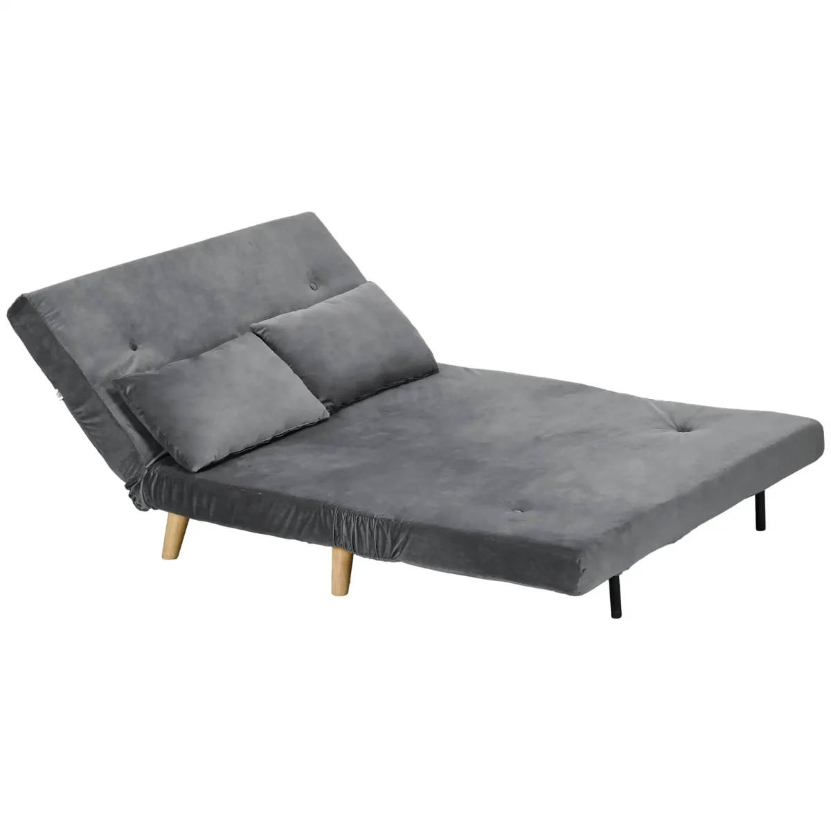 HOMCOM Разтегателен диван, 130 x 78 x 79 см, сив - Image 2