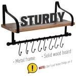 HOMCOM 21x48cm стенен рафт и релса с 8 куки - Image 8