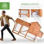 PawHut Дървен кокошарник, преносима, за домашни птици - Image 8