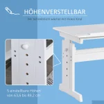 HOMCOM Учебна маса, 5 нива с чекмедже 109x55x63,6-89,2см - Image 8