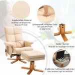 HOMCOM Масажен стол с табуретка за крака 80 x 86 x 99 cm - Image 8