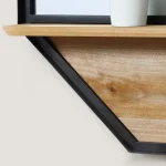 HOMCOM Стенно огледало с рафт Индустриален дизайн - Image 9