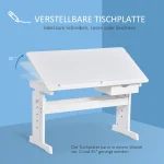 HOMCOM Учебна маса, 5 нива с чекмедже 109x55x63,6-89,2см - Image 2