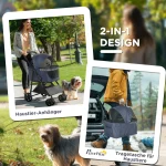 Количка за кучета PawHut 2 в 1, 77,5 x 51 x 99,5 см - Image 9