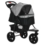 Сгъваема количка за кучета, PawHut, 109,5x57,5x106,5 см