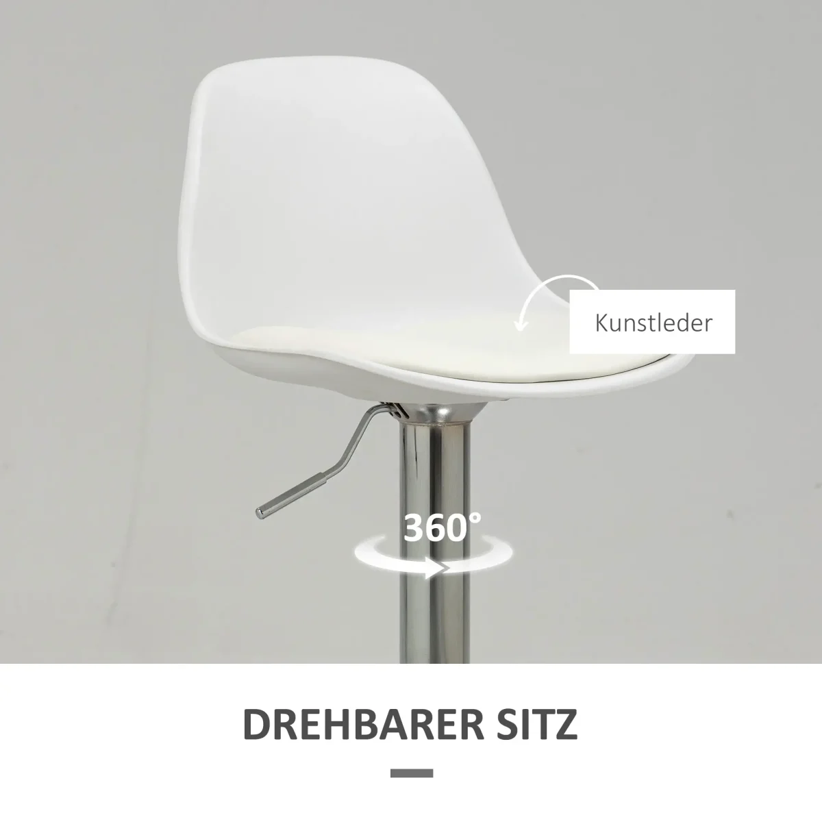 HOMCOM Комплект от 2 бар стола, въртящи се 38х42х82-04см - Image 8