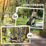 Велосипедно ремарке HOMCOM 2 в 1 за 2 деца - Image 9